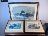 Group shot of three framed Keirstead prints