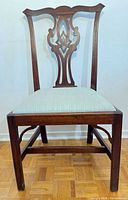 Front view of the Chippendale style dining chair