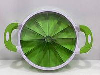 top view of slicer divider showing 12 blades and handles