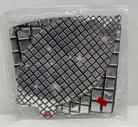 Front view of sealed package with folded disco ball balloon visible