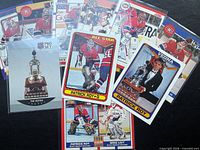 Group shot of all ten Patrick Roy cards spread out, fronts visible