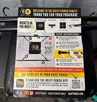 Instruction sheet detailing parts and setup