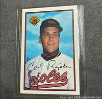 Front of Cal Ripken Jr. Bowman card in sleeve