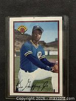 Front of Ken Griffey Jr. Bowman card in sleeve