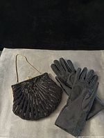 Clutch and gloves together