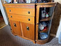 Full buffet showing drawers, doors and glass display