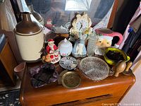 Full view of all items on dresser surface