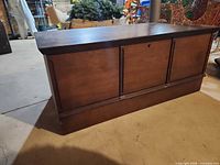 Closed cedar chest front view