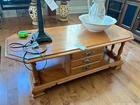 Full view of coffee table top, drawers visible