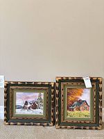 Both framed paintings side by side for scale and appearance