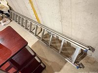 Full view of ladder along basement wall