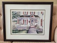 Front view of framed print showing artwork, matting and frame