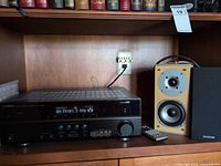 Receiver, speaker, remote visible together