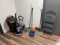 Group shot of all items leaning against wall on floor