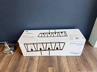 Factory-sealed box displaying image of Houston linear chandelier