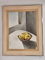 Framed acrylic on paper painting showing overall artwork