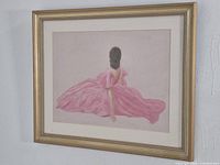 Full view of framed watercolor painting