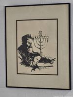 Full view of framed engraving showing image, mat and frame