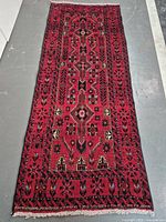 Full view of Persian runner showing overall design, color, and size