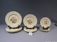 All plates displayed by size: dinner, salad, bread-and-butter