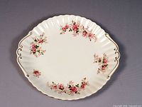 Full view of Royal Albert Lavender Rose handled cake tray
