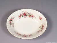 Top view of Royal Albert Lavender Rose oval serving bowl