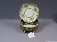 Front view showing pattern and stack of plates