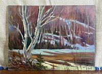 Full view of signed oil on board landscape painting