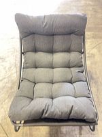 Front overhead view showing cushion on chair