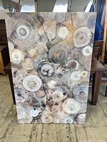 Front view of abstract painting showing full design
