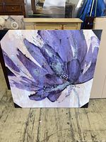 Front view of square abstract floral canvas