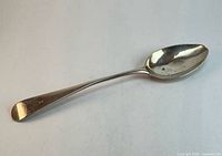 Full view of sterling silver fiddle-pattern teaspoon