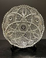 Top view showing full cut glass pattern