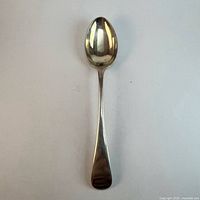 Full view of Georgian sterling teaspoon front