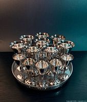 Full set of goblets arranged on tray