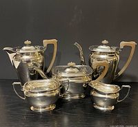 Front view of all five sterling silver pieces