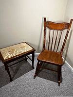 Rocking chair and piano stool side by side