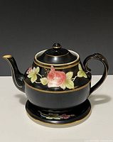 Teapot on stand showing overall design and decoration