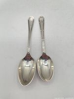 Pair of sterling silver teaspoons full view
