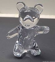 Front view of clear crystal bear