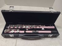 Flute disassembled in its black hard case