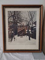 Framed winter landscape print front view