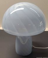 Lamp unlit showing pale blue swirl glass