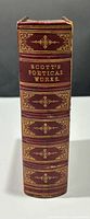 Spine showing red leather, gilt tooling, raised bands, title "Scott's Poetical Works"