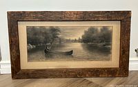 Full view of framed drawing showing entire artwork and frame