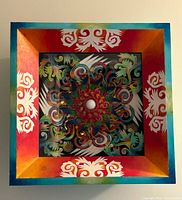 Front view of the framed mixed-media artwork