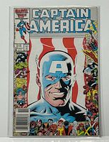 Front view of bagged Captain America #323 comic