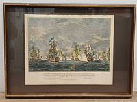 Full view of framed Battle of Lagos print with mat and frame