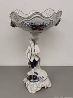 Front view of figural porcelain centerpiece bowl