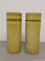 Front view showing both vases and glaze pattern